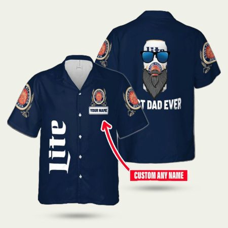Personalized Miller Lite Best Dad Ever Hawaiian Shirt