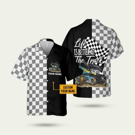 Personalized Dirt Track Hawaiian Shirt