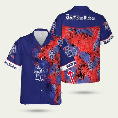 Personalized pabst blue ribbon organic hawaiian shirt