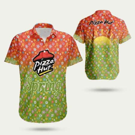 Personalized pizza hut logo spring hawaiian shirt