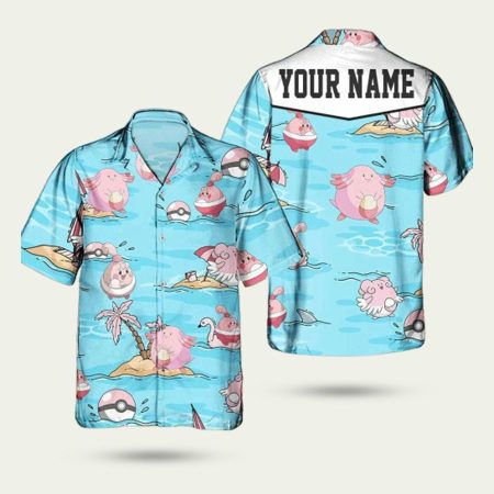 Personalized pokemon chansey pattern hawaiian shirt