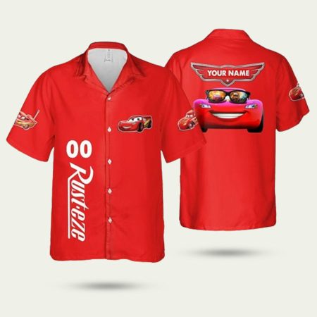 Red Lightning Racing Car Hawaiian Shirt