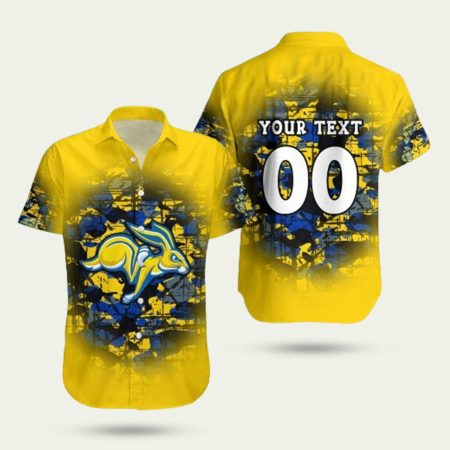 Personalized South Dakota State Jackrabbits Camouflage Vintage Hawaiian Shirt
