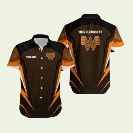 Personalized Whataburger Logo In My Heart Black Hawaiian Shirt