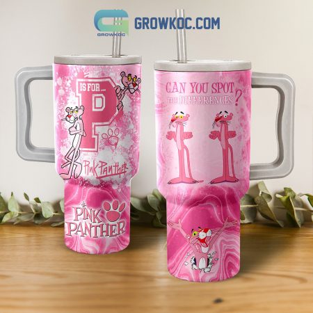 Pink Panther Spot The Differences Fan 30oz or 40oz Stainless Tumbler With Handle NVA