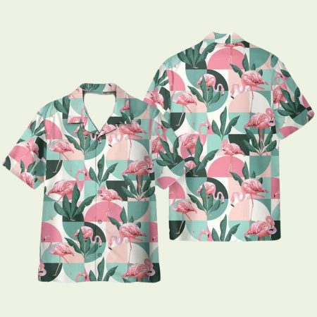 Pink Flamingo Floral Hawaiian Shirt