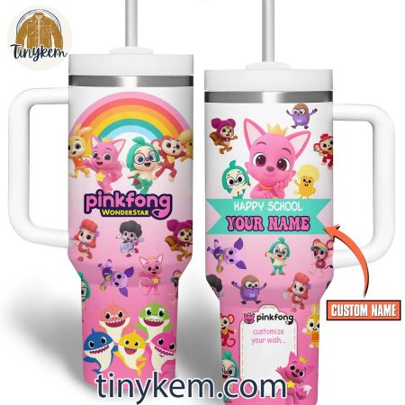 Pinkfong Happy School Wonderstar Customized  30oz or 40oz Stainless Steel Tumbler With Handle HG