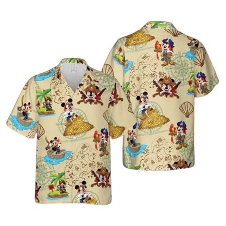 Pirates Mickey Mouse Coconut Island Hawaiian Shirt