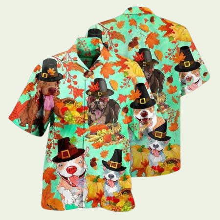 Pitbull Funny Halloween Hawaiian Shirt