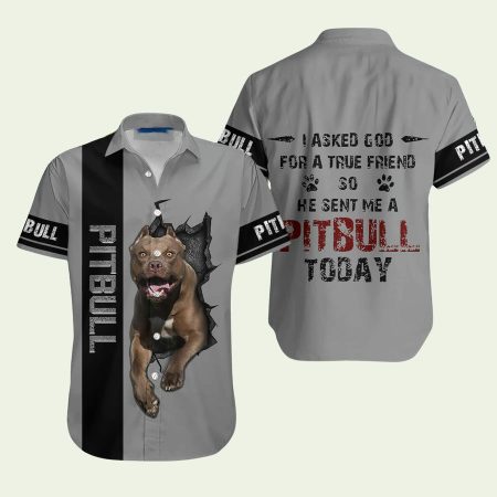 Pitbull I Asked God For A True Friend He Sent Me A Pitbull Today Hawaiian Shirt