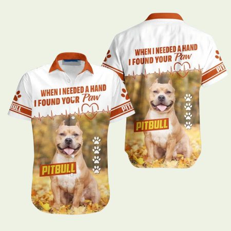 Pitbull Dog Lover When I Need A Hand I Found Your Paw Hawaiian Shirt