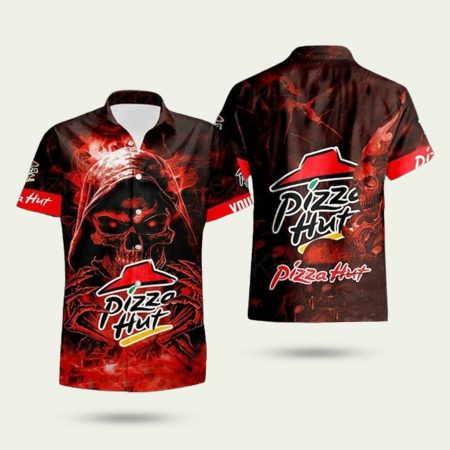 Pizza hut skull death hawaiian shirt