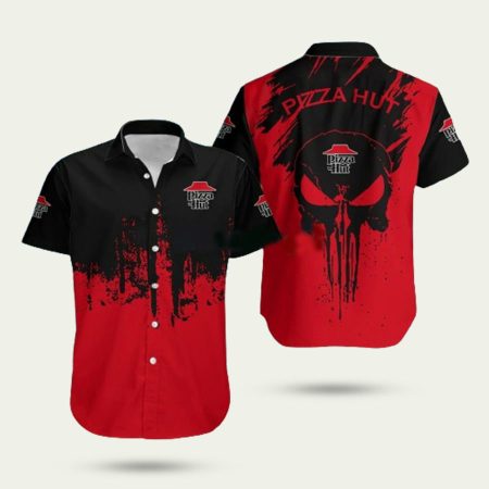 Pizza hut Punisher Skull hawaiian shirt