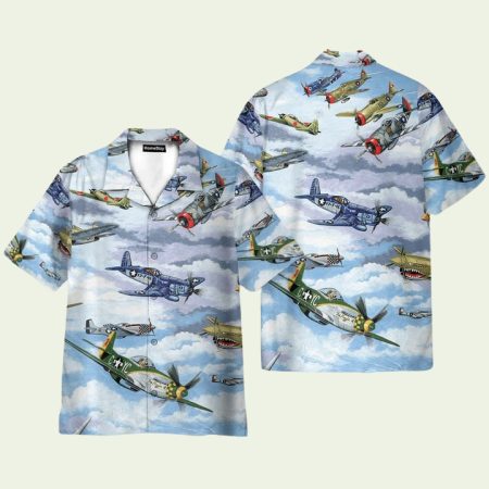 Planes Warbirds Ww2 Fighters Planes Hawaiian Shirt