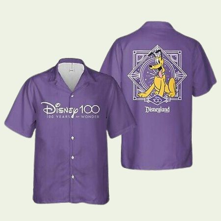 Pluto Dog 100 Years Of Wonder Disney Anniversary Disneyland Trip Hawaiian Shirt