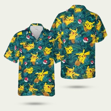 Pokemon Anime Palm Leaves hawaiian shirt