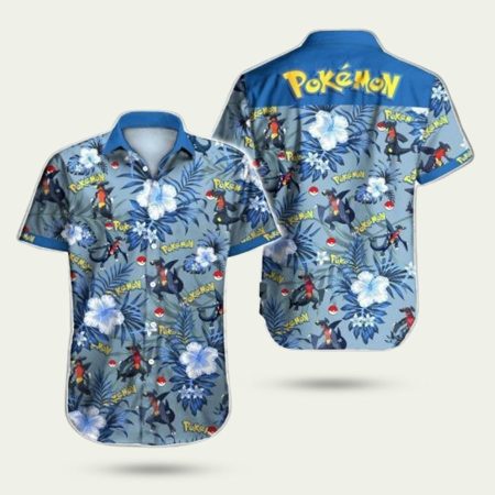 Pokemon garchomp hawaiian graphic hawaiian shirt