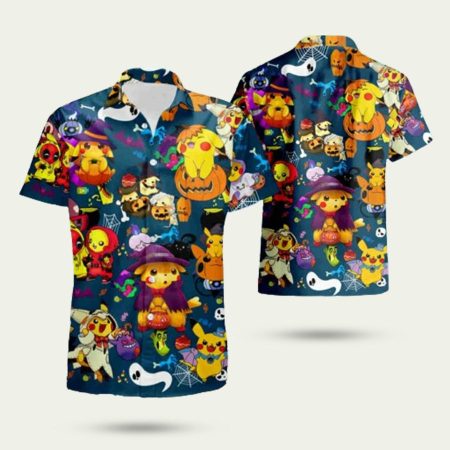 Pokemon halloween hawaiian shirt