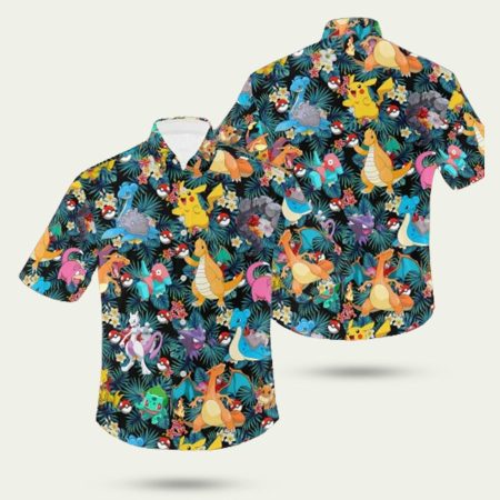 Pokemon tropical birthday summer hawaiian shirt