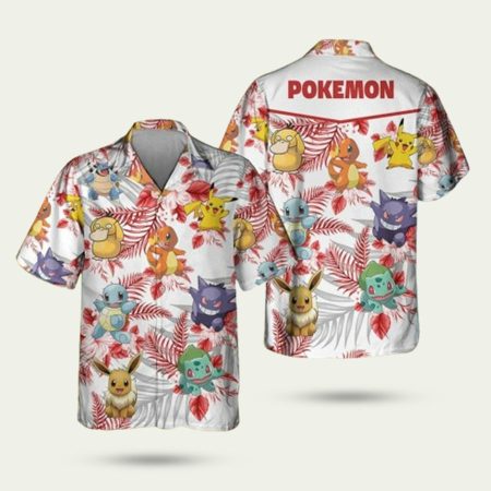 Pokemon tropical hawaiian shirt