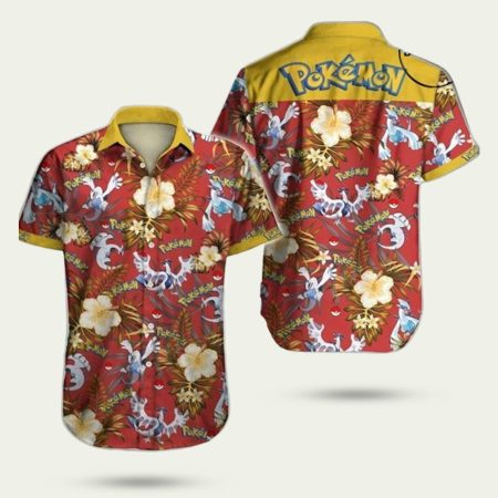 Pokemon Hibiscus Flower hawaiian shirt