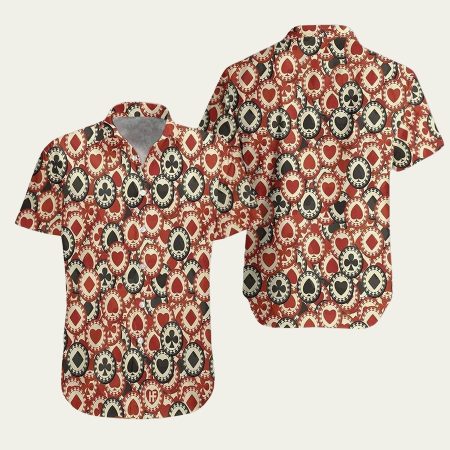 Poker chip casino hawaiian shirt