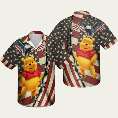 Pooh Bear 4Th July Us Flag Patriot Day Winnie The Pooh Hawaiian Shirt
