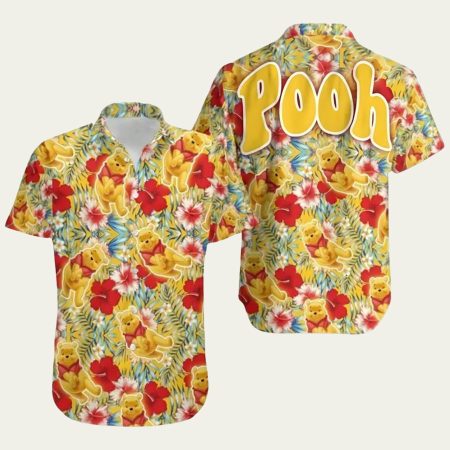 Pooh Yellow Floral Winnie The Pooh Disney Cruise 2024 Disney Hawaiian Shirt
