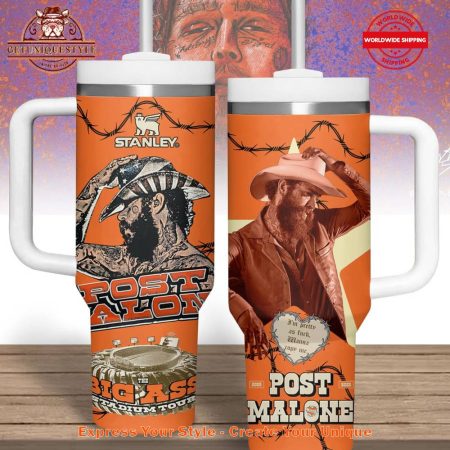Post Malone Big Ass Stadium Tour 40oz   30oz or 40oz Stainless Steel Tumbler With Handle HG