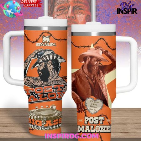 Post Malone Big Ass Stadium Tour  30oz 40 oz Tumbler With Handle HG Cup