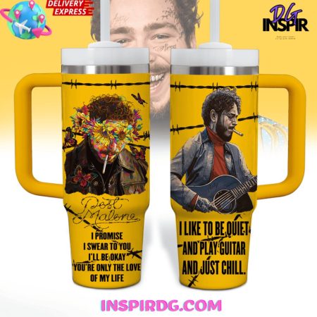 Post Malone Sunflower Limited Edition 30oz or 40oz Stainless Tumbler With Handle NVA