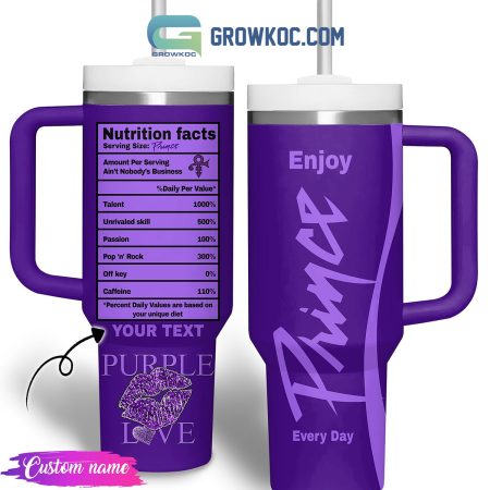 Prince Enjoy Every Day Purple Love 30oz or 40oz Stainless Tumbler With Handle NVA