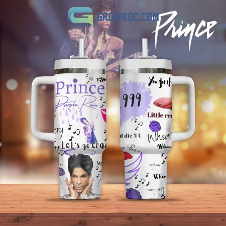 Prince Let’s Go Crazy Fan 30oz or 40oz Stainless Tumbler With Handle NVA