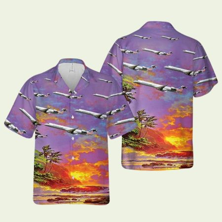 Psa Airlines Bombardier Crj 900 Hawaiian Shirt