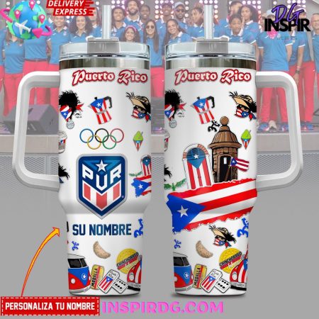 Puerto Rico Olympic 30oz or 40oz Stainless Tumbler With Handle NVA