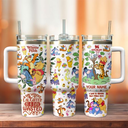 Winnie The Pooh Cartoon Custom Stanley Cup 40 oz 30 oz Tumbler With Handle