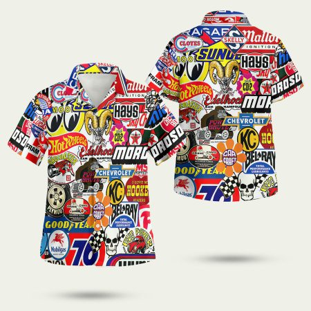 Race Car Label Hawaiian Shirt