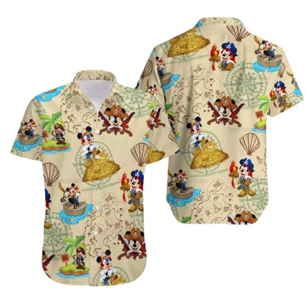 Retro Mickey Mouse Pirates Of The Caribbean Summer Hawaiian Shirt