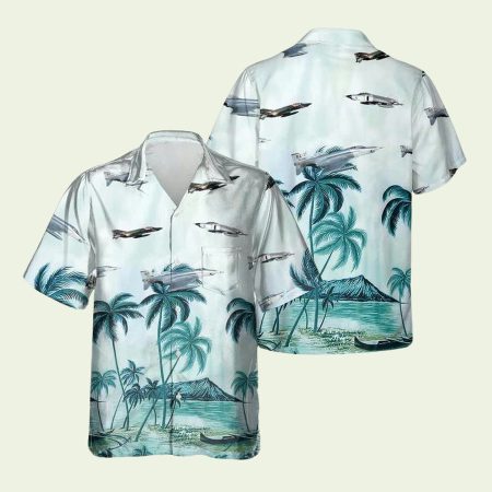 RF4 Aircraft Palm Tree Hawaiian Shirt