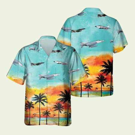 RF4 Aircraft Palm Tree Hawaiian Shirt