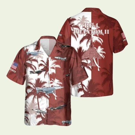 RF4 Aircraft Palm Tree Hawaiian Shirt