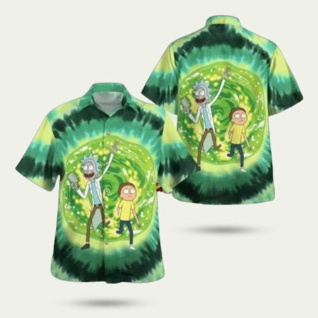 Rick and morty funny pattern hawaiian shirt