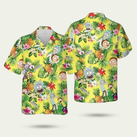 Rick and morty pineapple hawaiian shirt