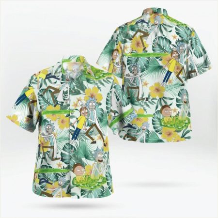 Rick and morty tropical summer beach hawaiian shirt