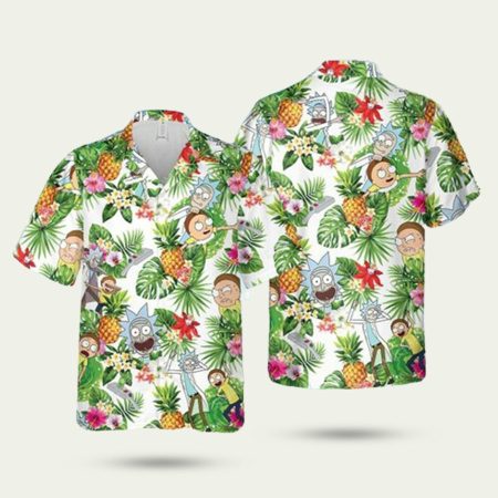 Rick and morty tv show summer vacation hawaiian shirt