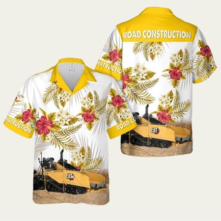Road Construction Asphalt Paving Equipment Hawaiian Shirt