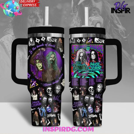 Rob Zombie & Alice Cooper 30oz or 40oz Stainless Tumbler With Handle NVA