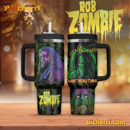 Rob Zombie I Could Care Less What People Think 30oz or 40oz Stainless Tumbler With Handle NVA