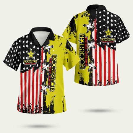 Rockstar Energy Drink American Flag Hawaiian Shirt