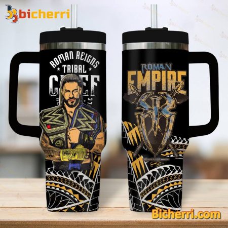 Roman Reigns Tribal Chief 30oz or 40oz Stainless Tumbler With Handle NVA